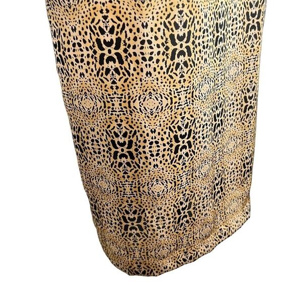 MNG by Mango Womens Animal Print Cheetah V-Neck Shift 3/4 Sleeve Dress sz 10 - Picture 4 of 16